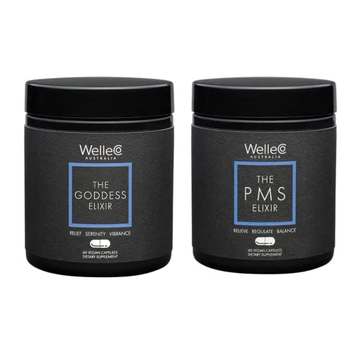 Welleco Pms Elixir And The Goddess Elixir Bundle | Premenstrual Support Supplement For Women, Magnesium And Ashwagandha Capsules With Iron, Iodine | Hormone Balance For Women, Supports Perimenopause #TOP5