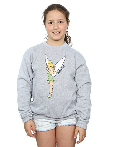 Disney Girls Peter Pan Classic Tinkerbell Sweatshirt 9-11 Years Sport Grey