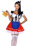 80% Polyester, 20% Elastan Traumhaftes Dirndl rot/schwarz/weiß Kleid, Größe:XS-M