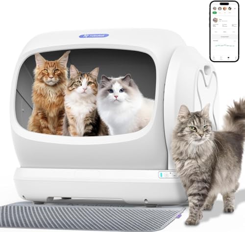 XXXL Self-Cleaning Cat Litter Box, 106L Extra-Large Automatic Cat...