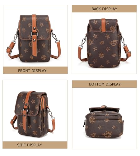 Image of myfriday Vintage Crossbody Phone Bag for Women, Small PU Leather Shoulder Purse and Handbag