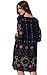 ARANEE Sexy Women Floral 3/4 Sleeve V-Neck Beach Boho Casual Mini Dress Navy Blue