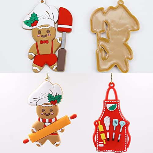 12Pcs Baking Gingerbread Man Christmas Ornaments For Xmas Tree Farmhouse Ornaments Assorted Christmas Tree Hanging Cook Figurine Pendant Holiday Stocking Stuffers Wreath Decor Winter Crafts #TOP5
