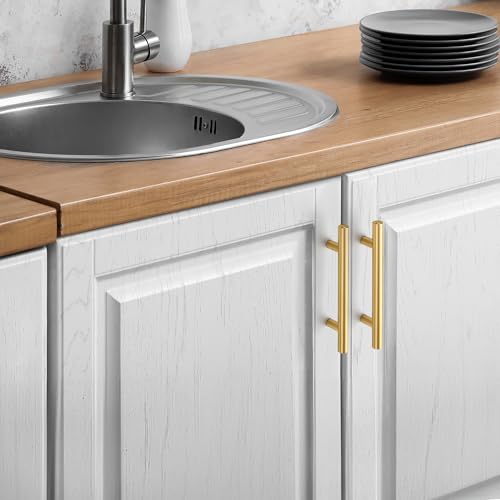 JOY DECOR 30 Pack Cabinet Handles, Gold Cabinet Pulls, 3-3/4 in Hole Center Kitchen Cabinet Handles, Stainless Steel T Bar Handles for Dresser Drawers by JOY DECOR - Image 5