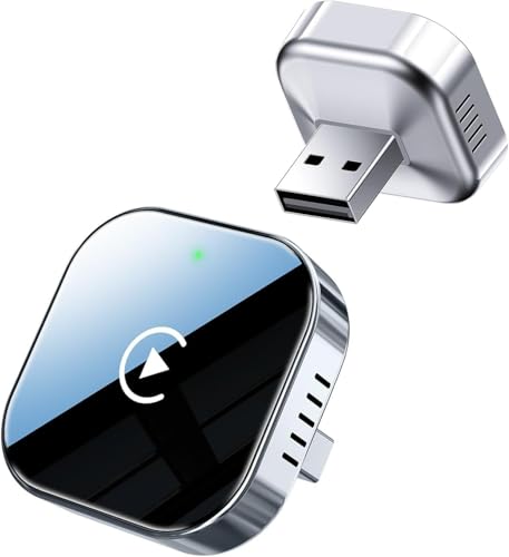 Wireless CarPlay Adapter für iPhone, CarPlay kabellos Adapter, Plug & Play, stabile Verbindung ohne Verzögerung, automatische schnelle Verbindung, Mini Design für Autos mit kabelgebundenem Car Play