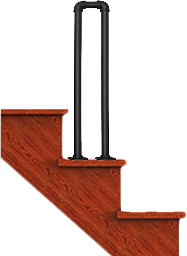 Lqsybhd 65Cm Outdoor Industrial Handrails Non Slip U Shaped Stair Railing For Elderly ，Safety Pipe Matte Metal Hand Rails ，Wrought Iron Handrails For Steps(Color:65cm)