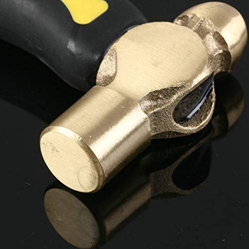 DOITOOL Martelo de metal de latão para estampagem com cabeça de martelo plana, cabo curto para fazer