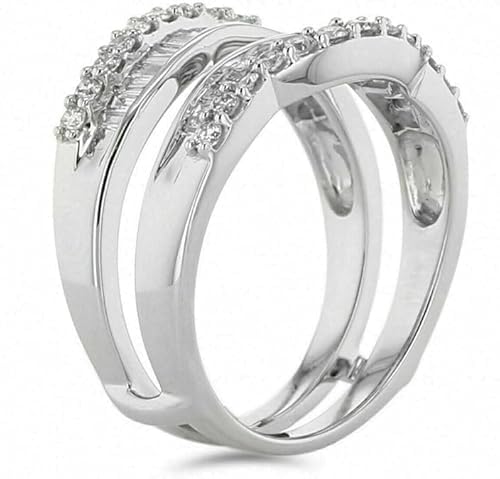 Wedding Ring Enhancer, 2.00CT Baguette Cut Lab Diamond, 14K White Gold Plated Sterling Silver3