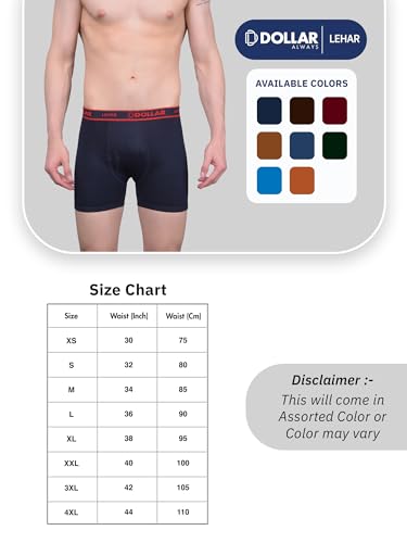 Image of Dollar Lehar Mens Combed Cotton Trunk - Actual Colour May Vary