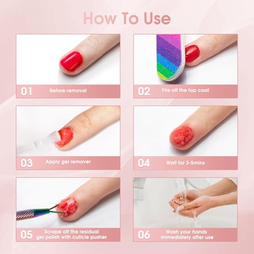 ROSALIND Środek do usuwania lakieru do paznokci UV, 2 szt. 11 ml Magic Remover środek do usuwania paznokci żelowych, który łatwo i szybko usuwa infiltracyjny olejek żelowy