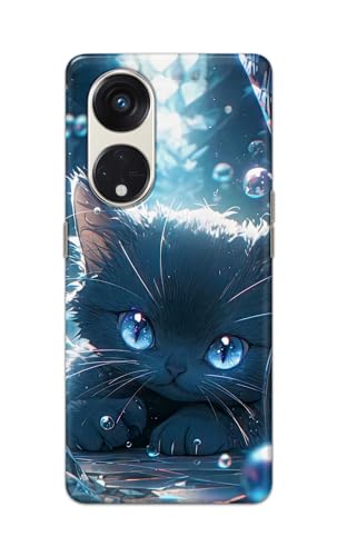 Image of Printed Hard Back Cover Case for Oppo Reno8 T 5G | Reno 8T 5G Back Cover (Cute Cat) -1111