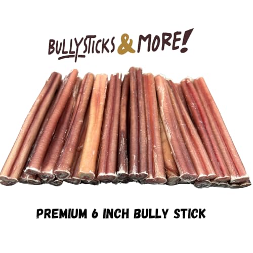Image of BULLYSTICKS & MORE 6 Inch Bully Sticks (Regular - 30 Pack) | Bully Sticks for Medium Dogs | 100% Grass Fed Beef | Dog Parents Choice Bully Stick Dog Chews | No Hide Bully Bones