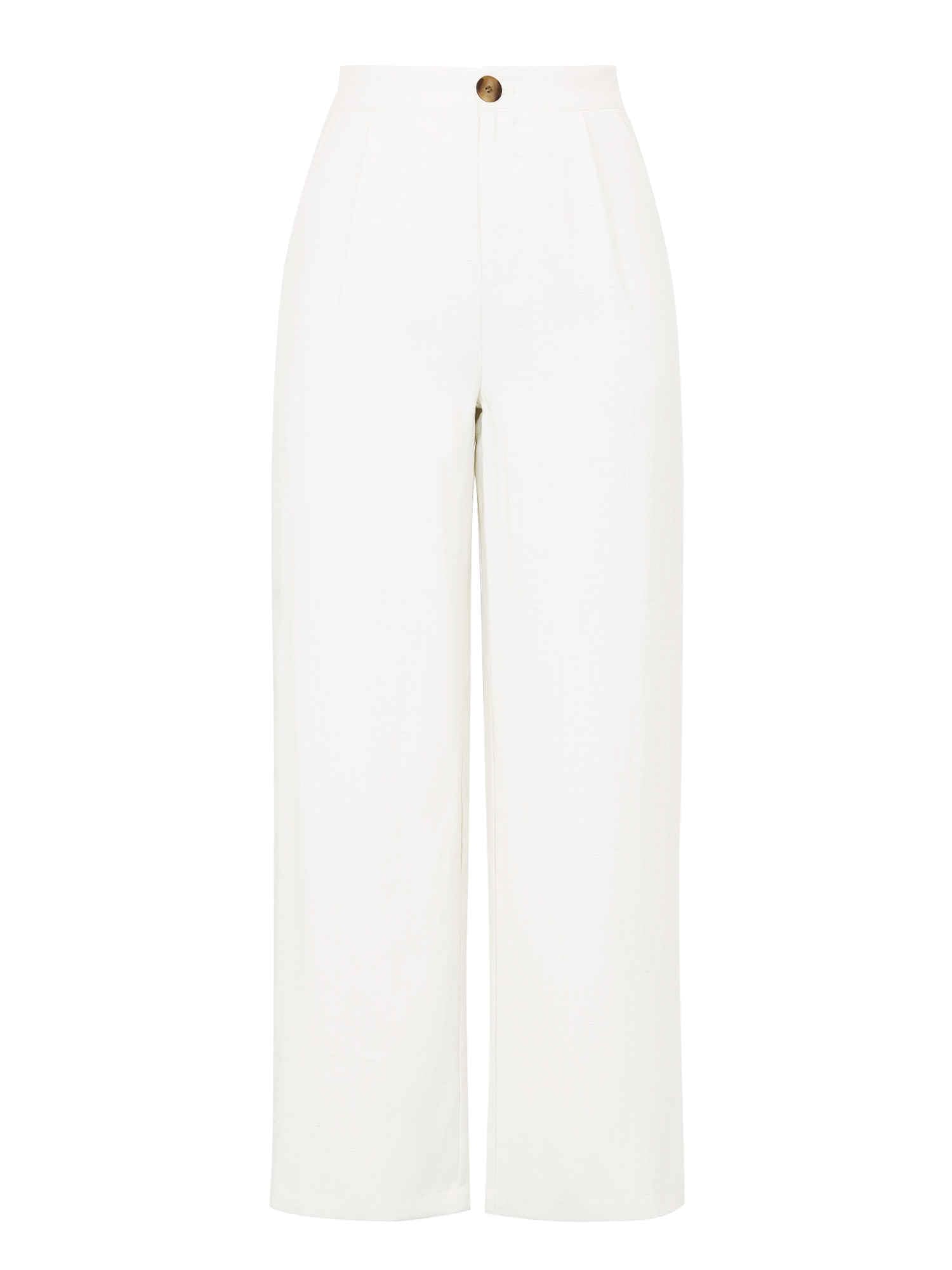 Allegra K Casual Linen Pants for Women Wide Leg High Waist Button Trousers with Pockets
