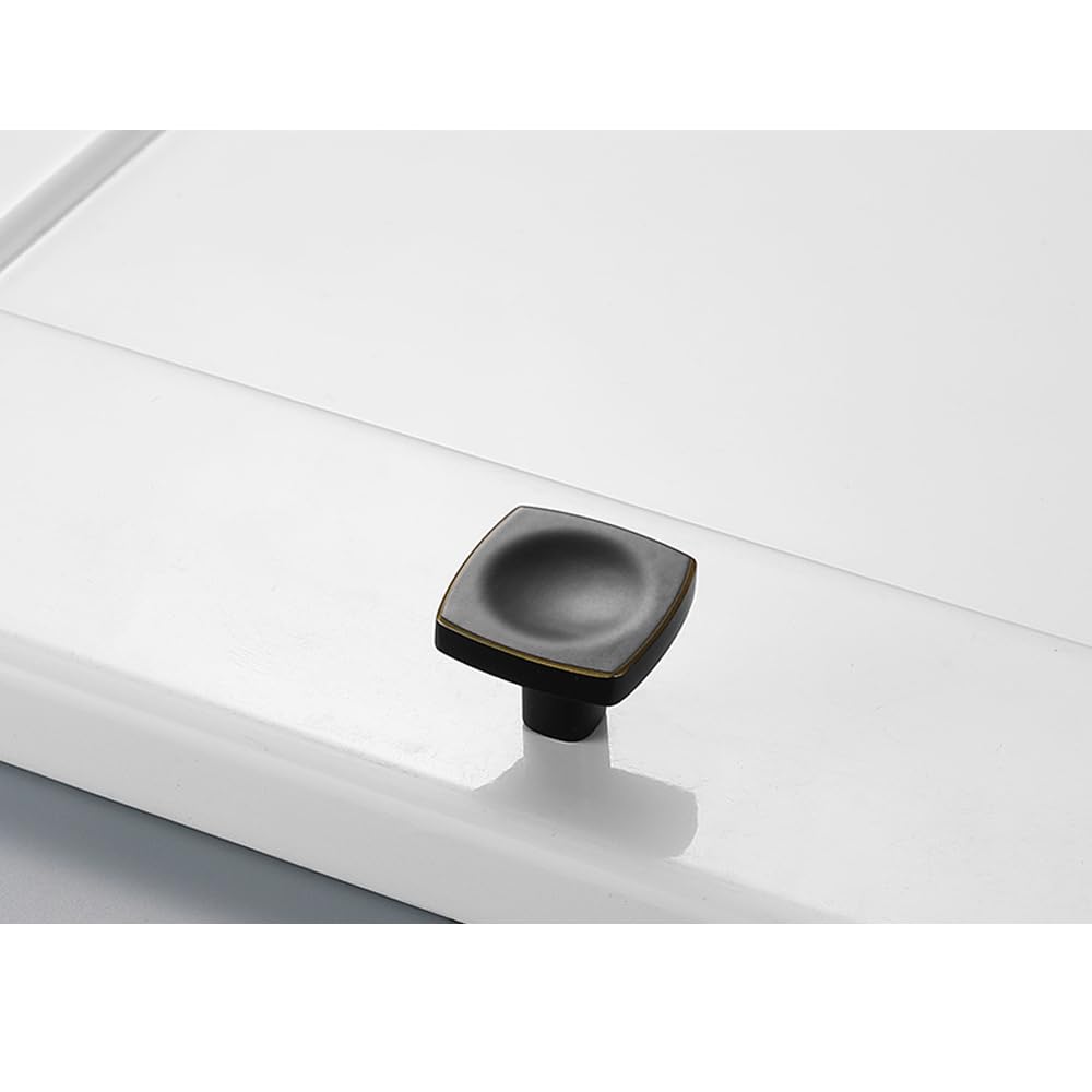 Maniglie per armadi in lega di zinco per mobili, Confezione Da 20 Maniglie for Armadi Multicolori Con Foro Singolo 128mm/96mm(Black Brass,Single Hole)
