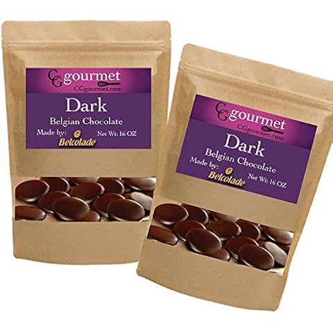 Belcolade Belgian Baking Dark Chocolate Wafers - 2LB 2x1LB Bags - Noir Superieur 60% Cover