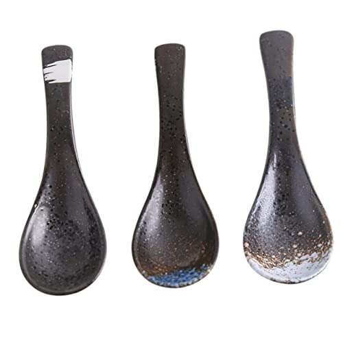 ULTECHNOVO 3 Piezas Cuchara De Cerámica Colores Cuchara De Sopa Simple Utensilio Para Servir Cucharón Cucharas Para Servir Grandes Servicio Hola Cocinando Cucharas De Cereales Cuchara Sopera
