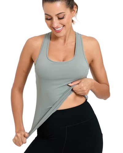 Image of RUNNING GIRL Tank Tops with Built in Bras,Workout Racerback Tank Tops for Women Athletic Yoga Top
