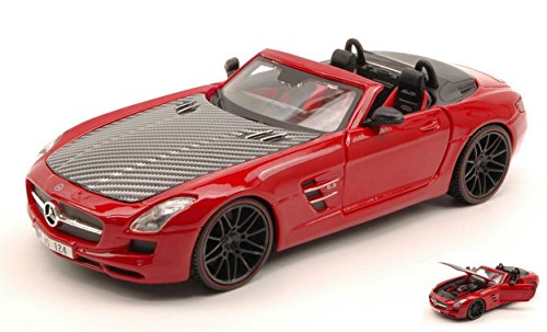 Image of Maisto SCALE MODEL COMPATIBLE WITH MERCEDES SLS AMG ROADSTER 2011 RED/CARBON 1:24 MI31370