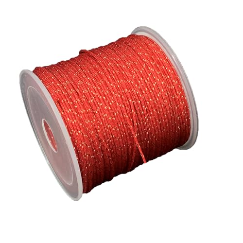 Cordones para Abalorios, Nylon Satin Cord Thread Beading String,54.6Yard Jade Thread Satin Rattail Cord for Chinese Knotting, Beading, Macrame, Jewelry Making, Sewing(Red)