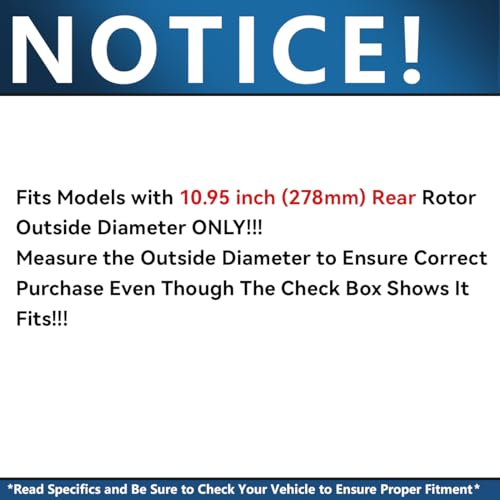 Image of Detroit Axle - Rear Drilled & Slotted Brake Kit for 2015-2017 Chrysler 200 | 2014-2022 Jeep Cherokee Disc Brake Rotors Ceramic Brake Pads w /Single Piston Calipers Replacement : 10.95'' inch Rotor