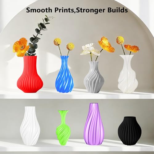 Image of 1.75mm 8 Spools Basic Colors PLA 3D Printer Filament Bundle, White /Black /Clear /Light Grey /Blue /Red /Green /Purple, Each Spool 0.25kg, Total 2kg PLA 3D Printing Material, 250g x 8 Spools