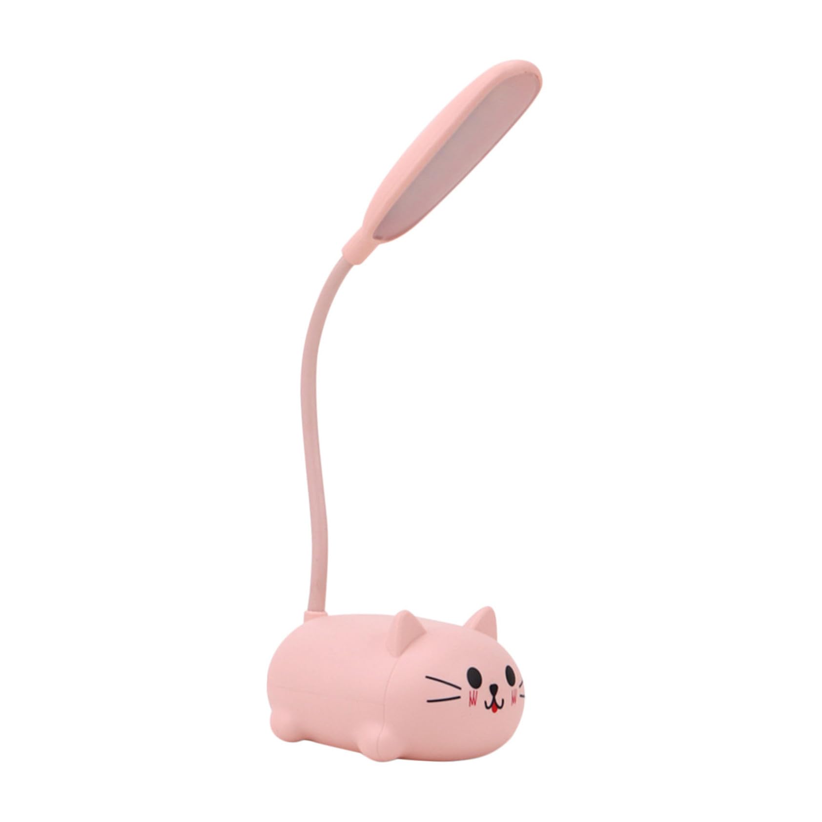 AUTSUPPL Lámpara de Escritorio Rosa con Diseño de Gato Luz LED Recargable por USB para Niñas Lámpara de Mesa Nocturna Suave para Cuidado Visual Habitación Infantil