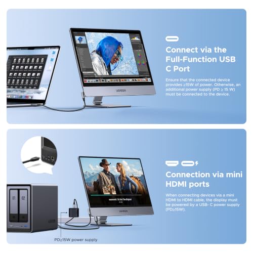 Image of UGREEN NAS DXP2800 2-Bay Bundle 16 Inch 2.5K Portable Monitor with Magnetic Stand for Work & Gaming