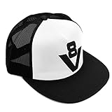 Rebel on Wheels Trucker-Cap Baseball-Cap Damen Herren Kappe Snapback Flat Visor Schwarz Weiß, US Muscle Car V8