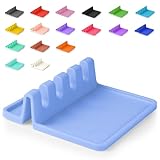Zulay Kitchen Silicone Utensil Rest with Drip Pad for Multiple Utensils - BPA-Free, Heat-Resistant Spoon Rest & Spoon Holder for Stove Top - Kitchen Utensil Holder for Ladles & Tongs - Periwinkle