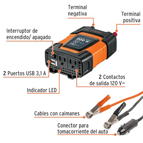 Inversor de corriente para auto Truper 11 Imagen adicional