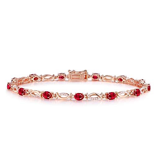 Feng Shui bracelet femme en or rose et rubis, le cadeau précieux idéal