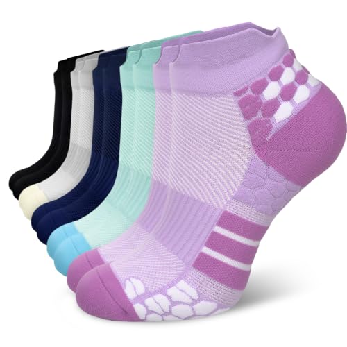 Image of 5 Pairs Copper Compression Socks for Women & Men - Ankle Plantar Fasciitis Arch Support Running Socks for Athletic