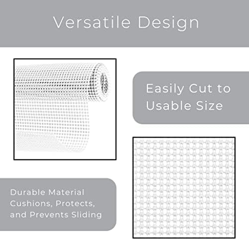 Smart Design Classic Grip Shelf Liner – 12in x 20ft – Non-Adhesive Drawer Liner with Strong Grip Helps Protect and Personalize Your Home Organization and Storage – White - 4