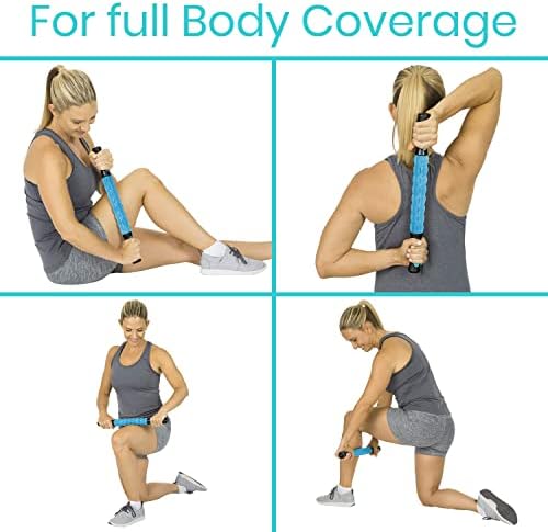 Vive Muscle Roller Stick - Body Massage for Deep Tissue - Massager for Sore Back, Neck, Leg, Foot, Arm, Yoga Exercise - Firm Rolling Tool for Workout, Runners, Athletes, Trigger Point Soreness Relief