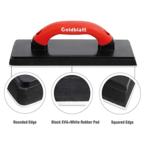 Goldblatt 4" X 10" Grout Float - Extra Clean Rubber Grout Float & Goldblatt 4" X 12" Grout Float With 3 Pack Sponges #TOP1