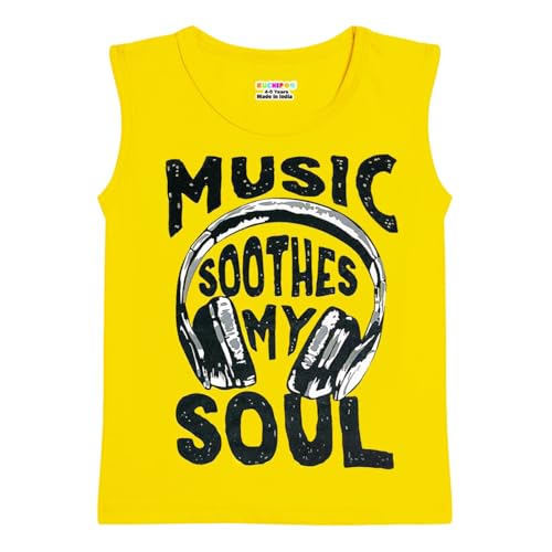 Image of Kuchipoo Boys Sleeveless Regular Fit Cotton T-Shirt
