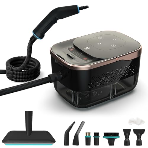 Limpiador a vapor para todo | 1500 W limpiador a vapor de mano | 1250 ml limpiador de vapor | limpiador a vapor de mano con 9 accesorios | limpiador de vapor para muebles tapizados