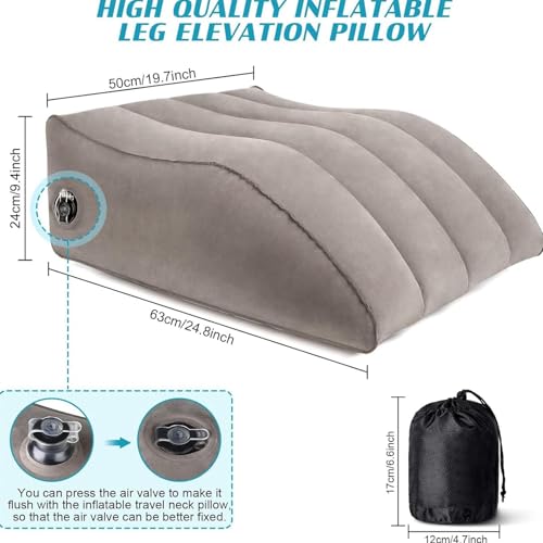 Coussin surélevé jambe gonflable avec support de genou ergonomique - 7