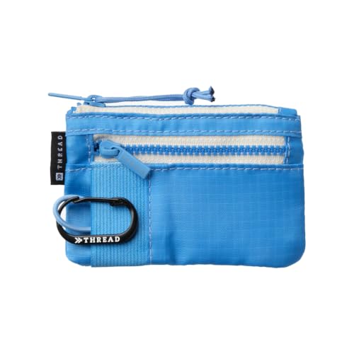Image of Thread Wallets Pouch Wallet - Compact Zip Wallet with Clear ID Window, Coin & Card Pockets, and Key Stash - Lightweight Rip-Stop Travel Wallet for Men & Women (Cornflower)