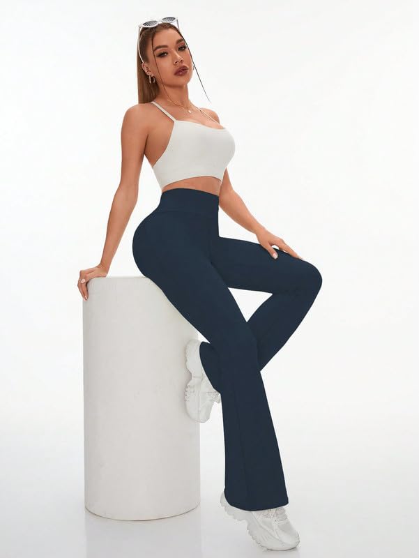 Image of DTR FASHION Women's Stretchable Solid Cotton Blend Casual Trouser