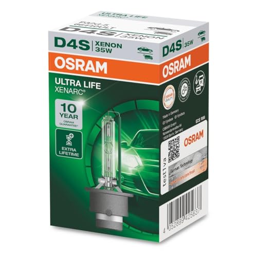 Image of OSRAM XENARC ULTRA LIFE D4S HID Xenon discharge bulb, discharge lamp, 66440ULT, folding carton box (1 unit)