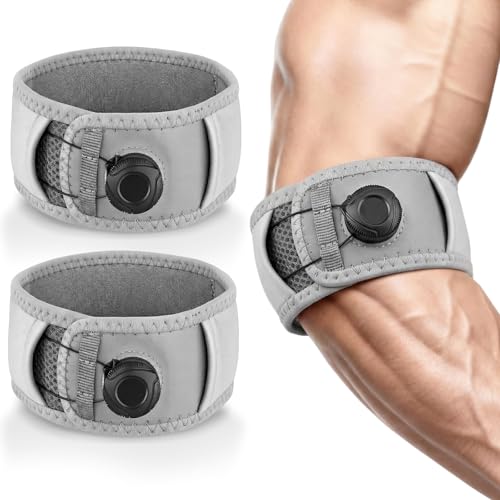 JolliLudo 2 Pack Tennis Elbow Brace for Men Women Adjustable Tennis Golfer Elbow Strap for...