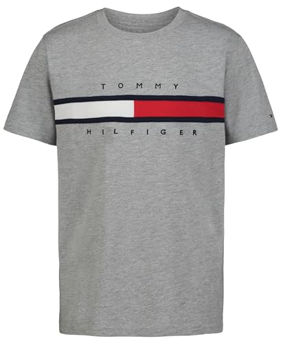 Tommy Hilfiger Boys' Short Sleeve Graphic Crew Neck T-Shirt, Soft, Comfortable, Relaxed Fit