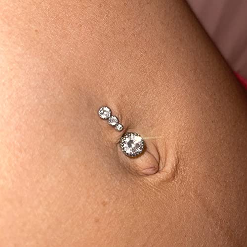 Longita Belly Ring - Surgical Steel & Gold Clicker, Hypoallergenic Navel Ring for Women4