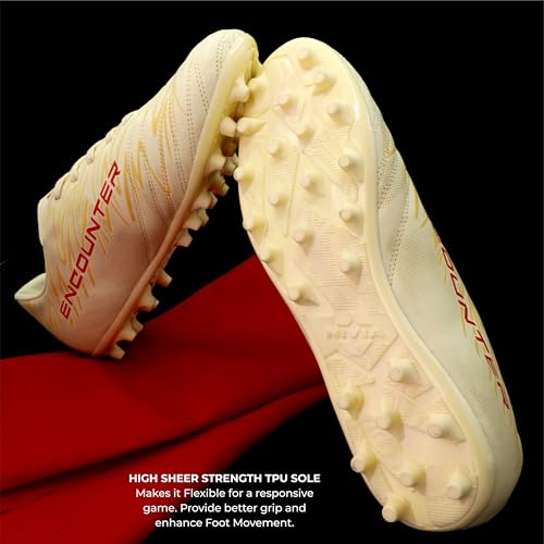 Image of Nivia Encounter Mg 11 Football Stud for Men, Synthetic Leather Upper, Lightweight Insole,High-Shear Strength TPU Outsole, Ideal for Hard & Grassy Surfaces