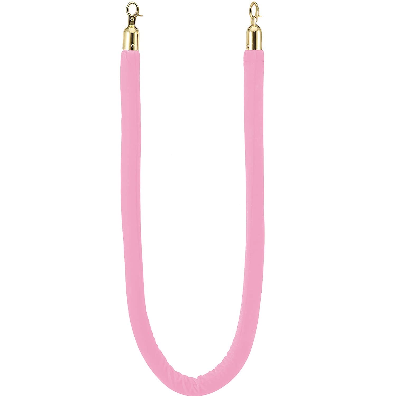 Guardrail rope， Queue Barrier Ropes with Gold Hook, Stanchions Rope, for Divider Crowd Control of Hotel Celebration/Opening Ceremony/(Pink,Length 0.6M/2Ft/24In)