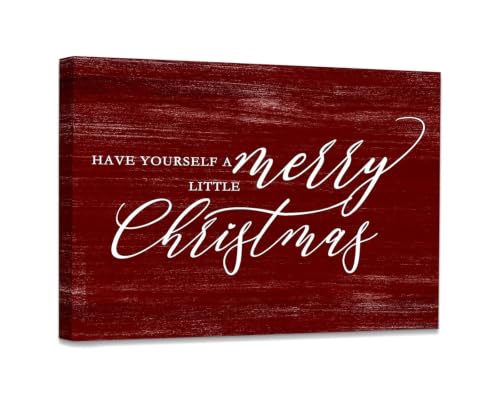 Lienzo de Merry Christmas para pared: cuadros navideños decorativos de salón y hogar