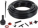 Bewässerungssystem für Blumenbeete inklusive 23 m Schlauch - 71 Teile - Blumenbeet Bewässerungs Set im Baukasten System - Schlauchsystem mit Zubehör flexibel anpassbar für Innen und Außen
