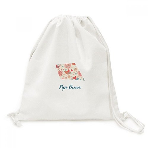 Sac cordon oiseau fleur plante en toile pour remplacer les sacs lourds