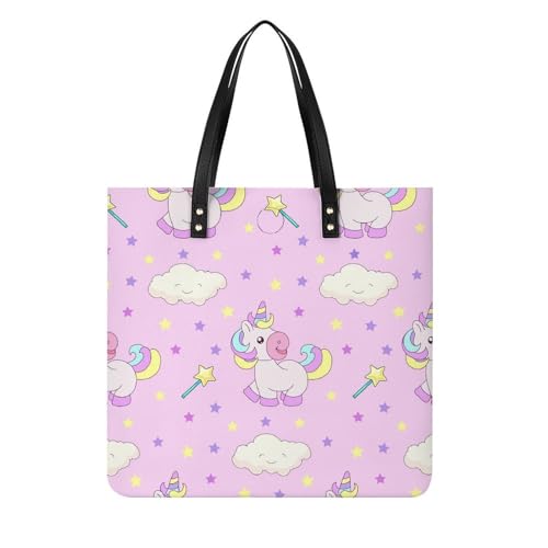Sac à bandoulière licorne rose grand sac à main shopper et tote bag pour voyage